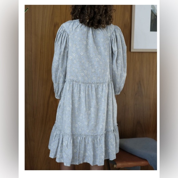 Harper Sage Terrace Floral Puff Sleeve Mini Dress. EUC Size M. - Picture 2 of 7